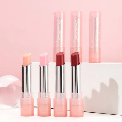 Bálsamo labial de cambio de color de gelatina con cambio de temperatura, hidratante, difícil de desvanecer, lindo lápiz labial color rosa, cuidado de los labios, 1 pieza