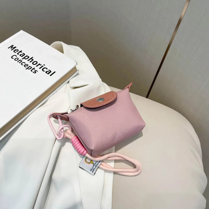 Bolso Monedero Mini de Moda Exquisito de Venta Caliente, Color Sólido Simple, Estilo Coreano, Bolsa de Maquillaje de Almacenamiento para Mujeres,