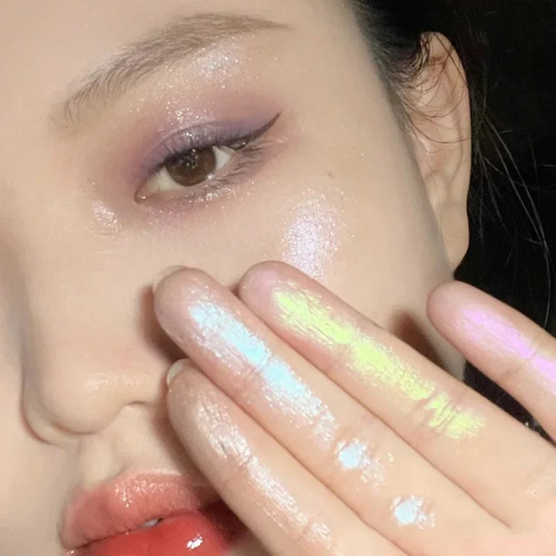 Paleta de Sombras de Ojos Monocromática con Brillo de Diamante, Sombras de Ojos Descoloradas, Iluminador, Lentejuelas, Resistente al Agua, Pigmentos de Maquillaje de Larga Duración