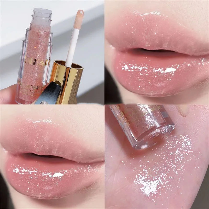 Brillo de Labios con Purpurina Diamante a Prueba de Agua 5 Colores Brillo de Labios Líquido con Purpurina Centelleante Brillo de Labios con Perla Diamante Maquillaje de Labios Sexy