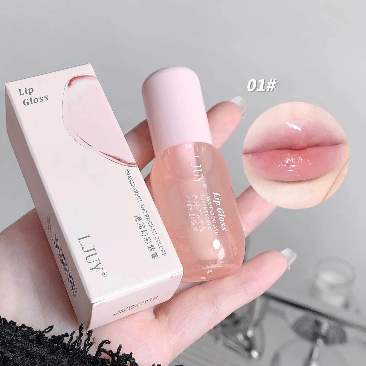 Aceite Labial de Cristal de Fruta Hidratante Brillo Labial Transparente de Vidrio Voluminizador Suero Labial Transparente Cuidado de Labios Maquillaje Cosméticos