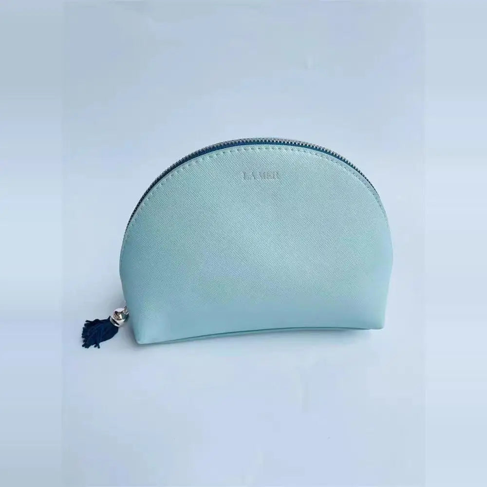 Bolsa de viaje portátil, bolso de mano, bolsa de almacenamiento de lápiz labial LA MER, azul marino, textura luminosa misteriosa,