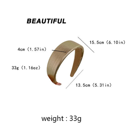 Korean Style Wide Leather Hairbands Shiny Gold Silver Pu Headbands Fashion Plain Sponge Hair Hoop Women Hair Clip Retro Headwear