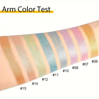 16 colores de delineadores metálicos en lápiz, con colores brillantes, maquillaje resistente al agua y de larga duración para los ojos