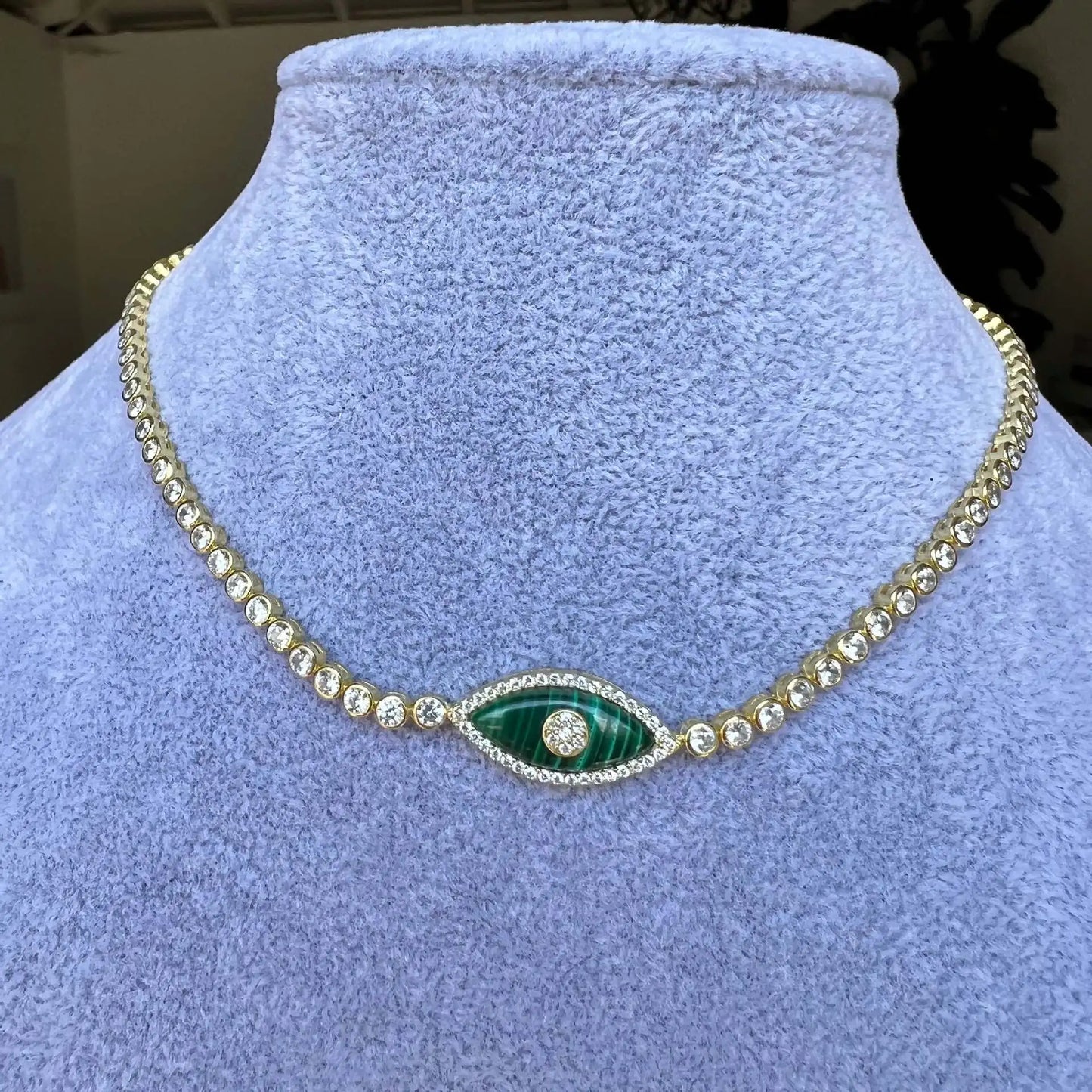 Collar Ojo del Diablo de Acero Inoxidable para Mujer, Choker Vintage con Cristal de Ojo Maligno, Joyería Chapada en Oro
