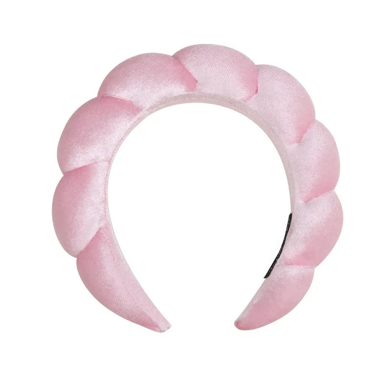 Sponge Spa Headband Velvet Washing Face Wide Padded Headband Skin Care Makeup Removal Shower for Women Girls Hair Accessories