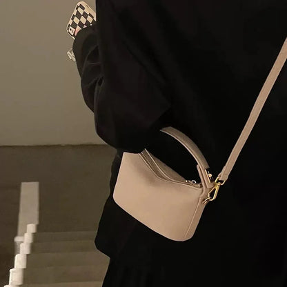 Bolso sencillo y retro, bolso bandolero, bolso pequeño cuadrado de cuero suave