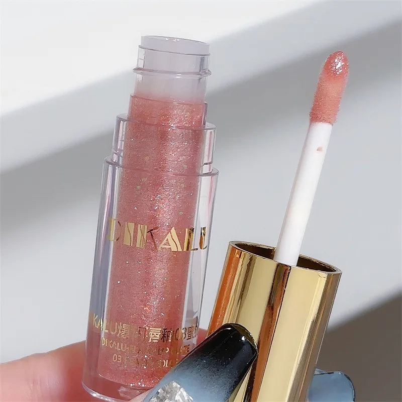 Brillo de Labios con Purpurina Diamante a Prueba de Agua 5 Colores Brillo de Labios Líquido con Purpurina Centelleante Brillo de Labios con Perla Diamante Maquillaje de Labios Sexy