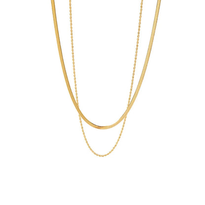 Collar Colgante Gargantilla de Cadena Doble Vintage Punk con Cadena de Serpiente en el Cuello para Mujer, Cadena Gruesa Dorada
