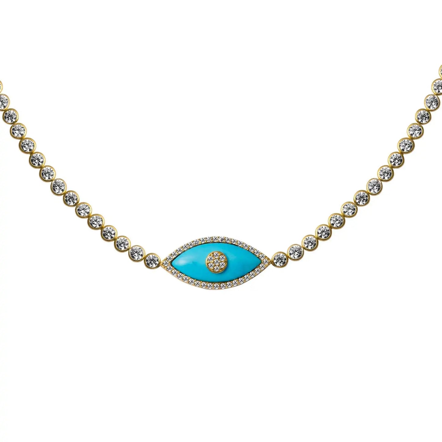 Collar Ojo del Diablo de Acero Inoxidable para Mujer, Choker Vintage con Cristal de Ojo Maligno, Joyería Chapada en Oro