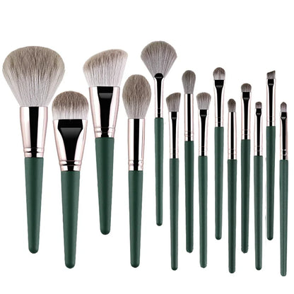 14 piezas de brochas de maquillaje suaves y esponjosas, herramientas cosméticas, polvo, sombra de ojos, base, rubor, para difuminar, brocha de belleza para maquillaje