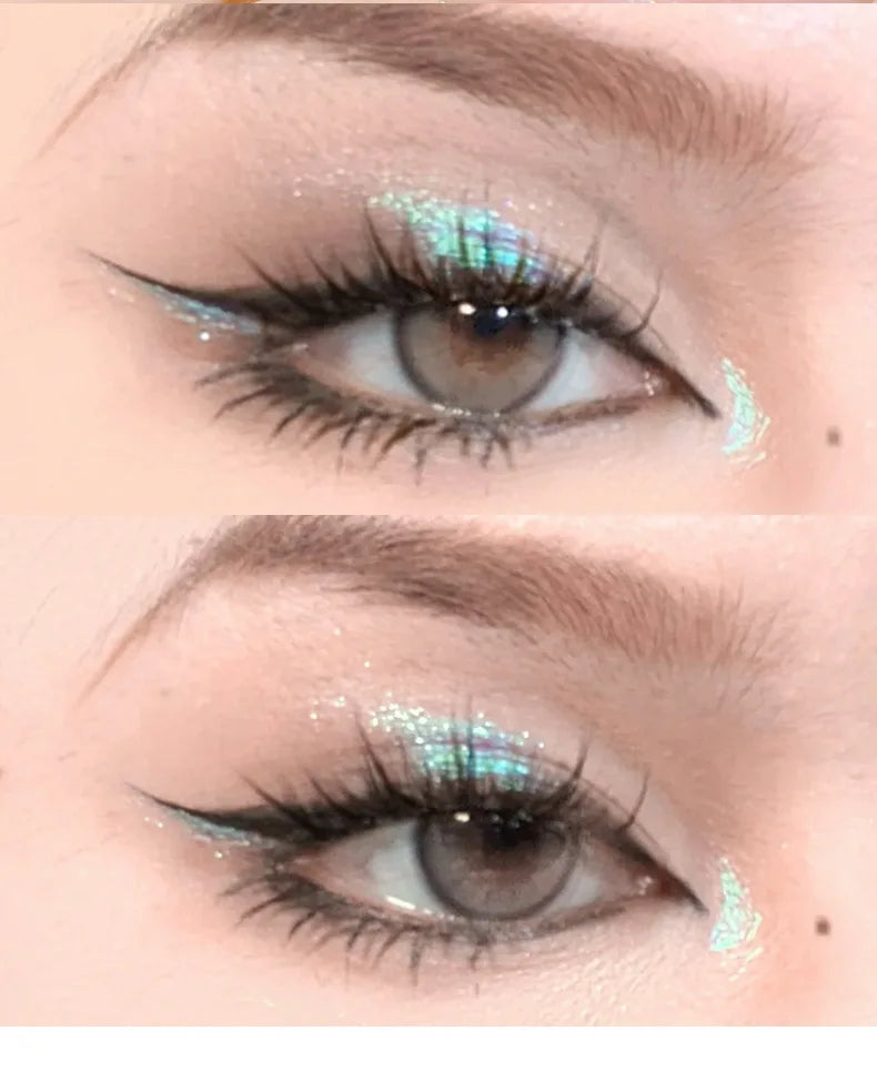Paleta de Sombras de Ojos Monocromática con Brillo de Diamante, Sombras de Ojos Descoloradas, Iluminador, Lentejuelas, Resistente al Agua, Pigmentos de Maquillaje de Larga Duración