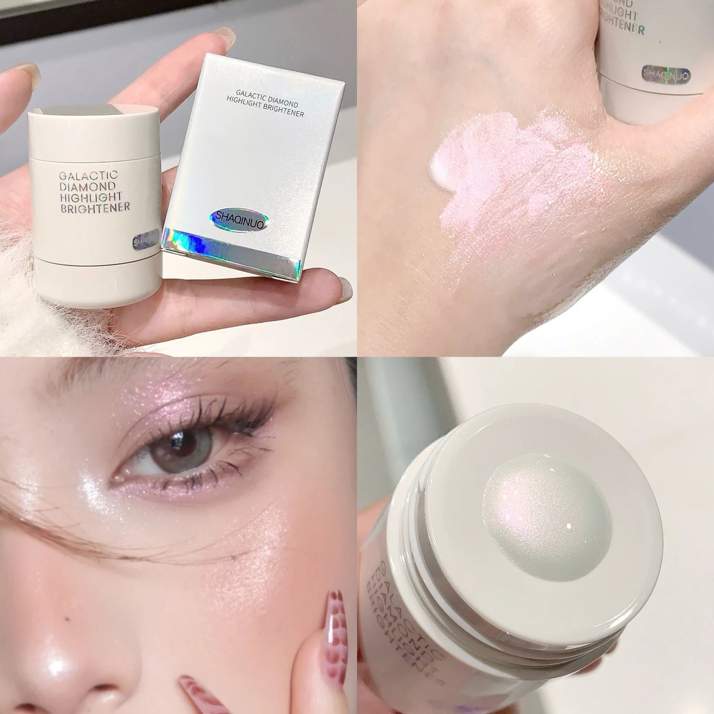 Líquido Iluminador de Diamante Perlado Destacado Brillo Intenso Cuerpo Completo Resplandor Contorno Facial Iluminador de Larga Duración