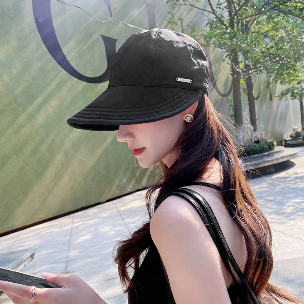 Sombrero de sol plegable de ala ancha Gorras ajustables con cordón para hombres y mujeres Sombreros de playa de verano Viseras de secado rápido Gorra de pescadora