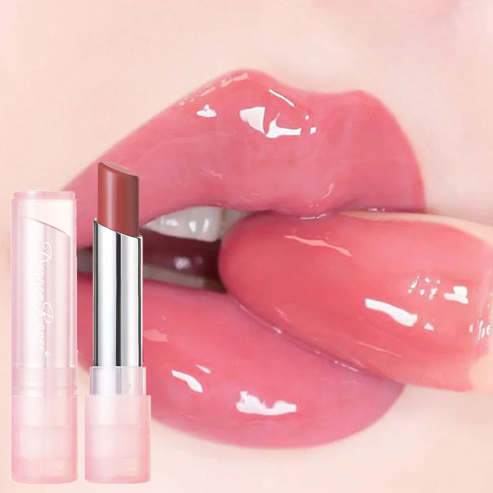 Bálsamo labial de cambio de color de gelatina con cambio de temperatura, hidratante, difícil de desvanecer, lindo lápiz labial color rosa, cuidado de los labios, 1 pieza