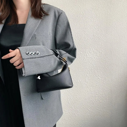 Bolso sencillo y retro, bolso bandolero, bolso pequeño cuadrado de cuero suave