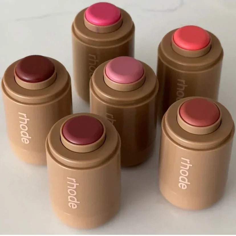 RHODE Barra de Rubor de Bolsillo Brillo Labial y Barra Hidratante para Mejillas Polvo Rouge Natural Rubor Crema Labial Mejillas Color Fácil de Aplicar