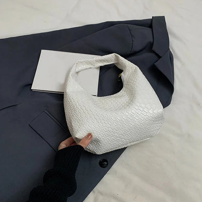 Bolso de Hombro Hobo Pequeño de Mujer de Moda Clásica, Tejido y Grabado, de Cuero PU Suave con Asa Superior, Bolsos Casuales para el Día a Día