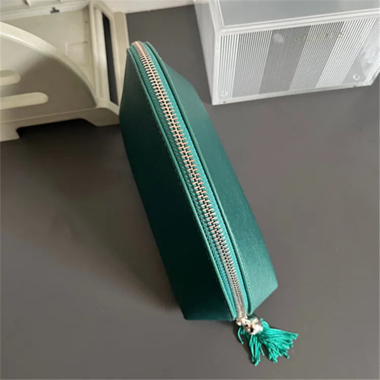 Bolsa de viaje portátil, bolso de mano, bolsa de almacenamiento de lápiz labial LA MER, azul marino, textura luminosa misteriosa,