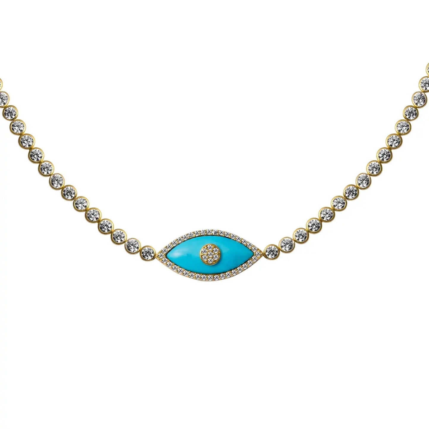 Collar Ojo del Diablo de Acero Inoxidable para Mujer, Choker Vintage con Cristal de Ojo Maligno, Joyería Chapada en Oro