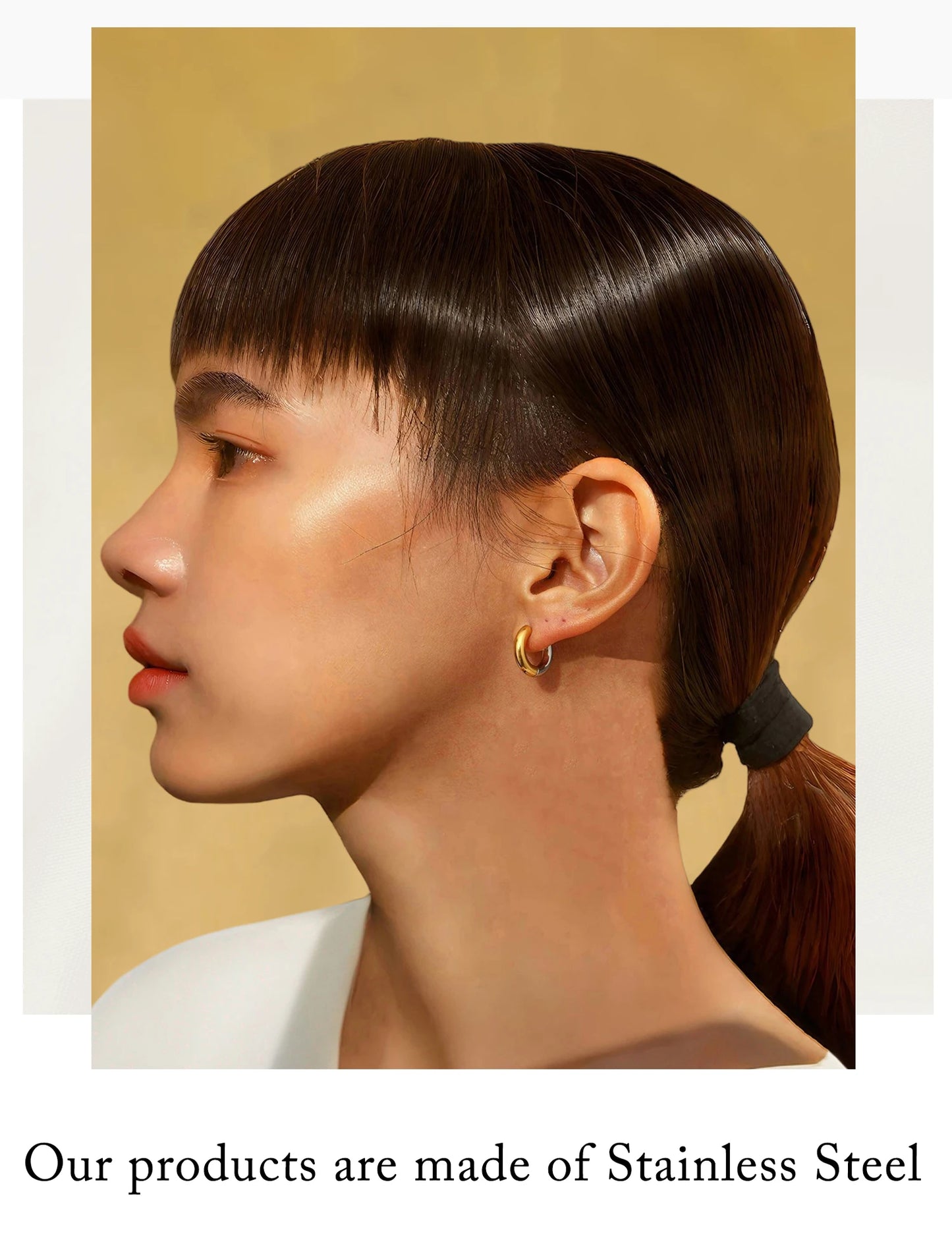 Pendientes de Aro Clásicos, Joyería de Acero Inoxidable a la Moda y Versátil