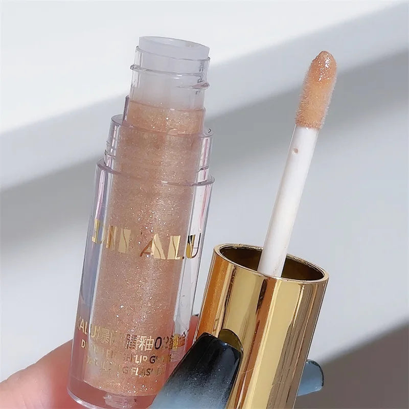 Brillo de Labios con Purpurina Diamante a Prueba de Agua 5 Colores Brillo de Labios Líquido con Purpurina Centelleante Brillo de Labios con Perla Diamante Maquillaje de Labios Sexy