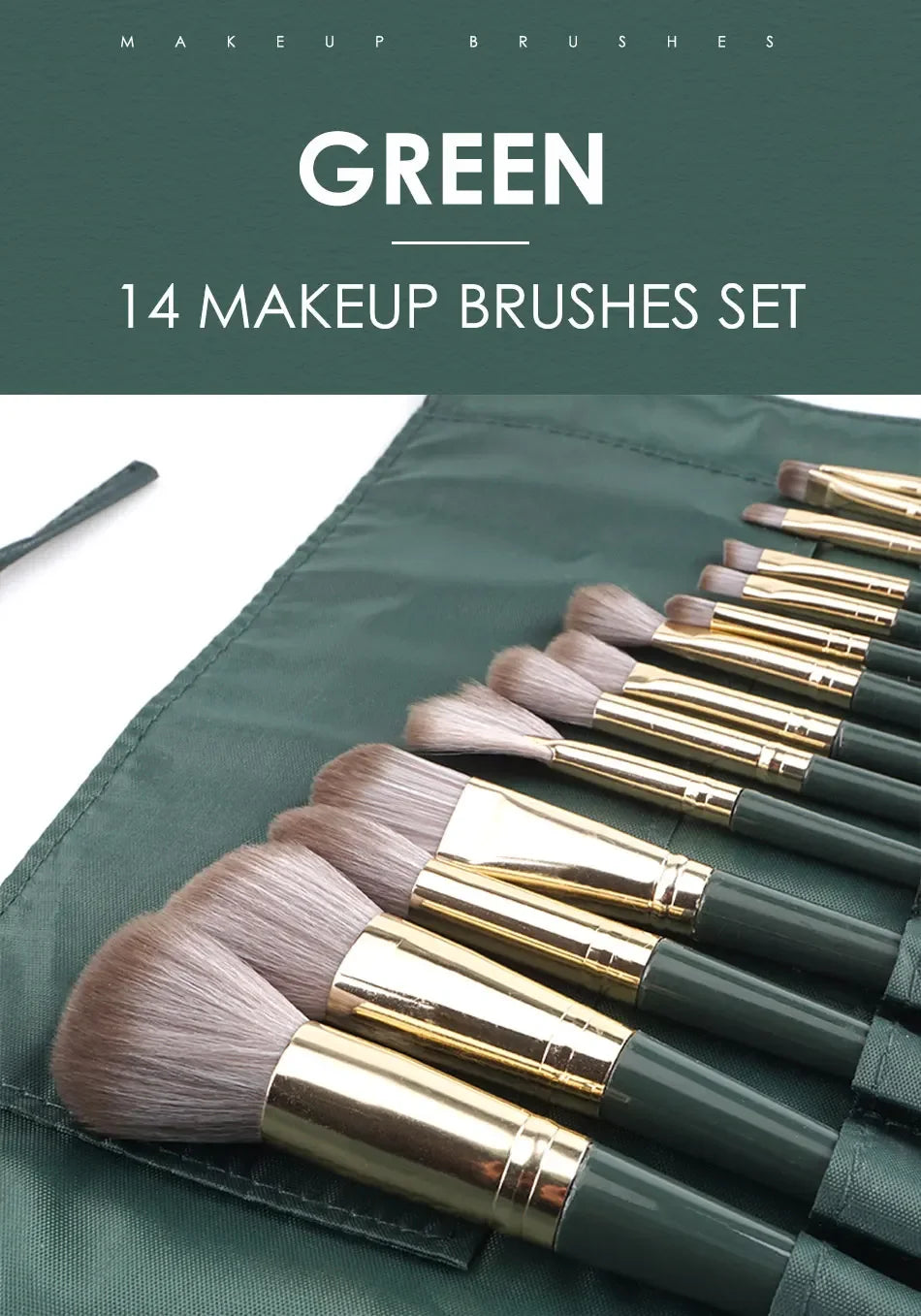 14 piezas de brochas de maquillaje suaves y esponjosas, herramientas cosméticas, polvo, sombra de ojos, base, rubor, para difuminar, brocha de belleza para maquillaje