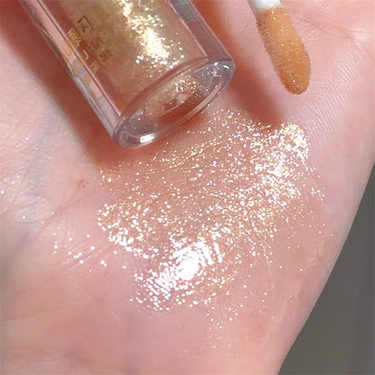 Brillo de Labios con Purpurina Diamante a Prueba de Agua 5 Colores Brillo de Labios Líquido con Purpurina Centelleante Brillo de Labios con Perla Diamante Maquillaje de Labios Sexy
