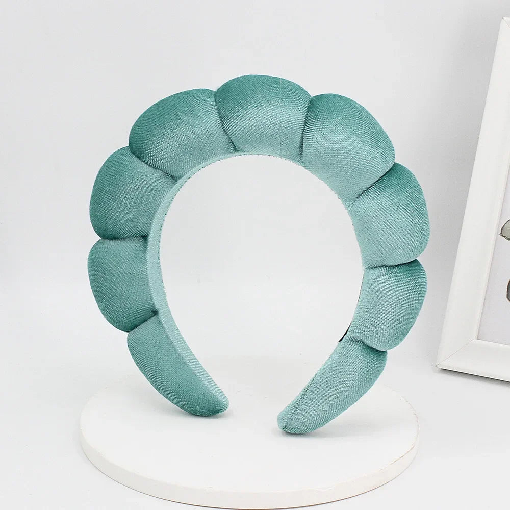 Sponge Spa Headband Velvet Washing Face Wide Padded Headband Skin Care Makeup Removal Shower for Women Girls Hair Accessories