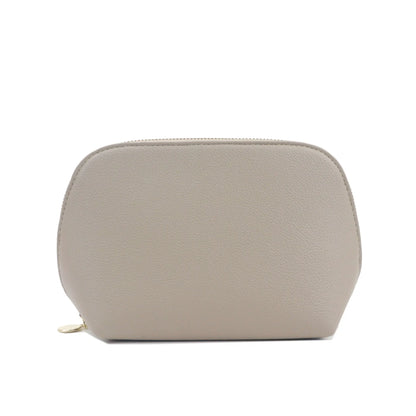 Bolsa de cosméticos de cuero sintético con letras personalizadas, clásica, sencilla, de color liso, con cremallera avanzada.
