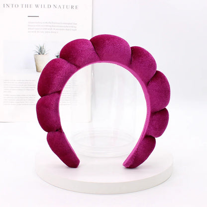 Sponge Spa Headband Velvet Washing Face Wide Padded Headband Skin Care Makeup Removal Shower for Women Girls Hair Accessories