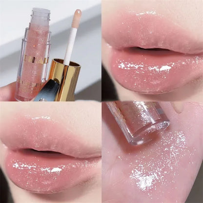 Brillo de Labios con Purpurina Diamante a Prueba de Agua 5 Colores Brillo de Labios Líquido con Purpurina Centelleante Brillo de Labios con Perla Diamante Maquillaje de Labios Sexy