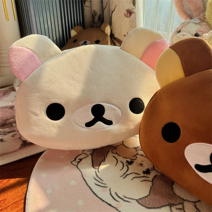 Kawaii Rilakkuma Plush Tote Bag Cute Brown White Bear Cartoon Handbag Soft Casual Shoulder Bag For Women Girl Large Capacity