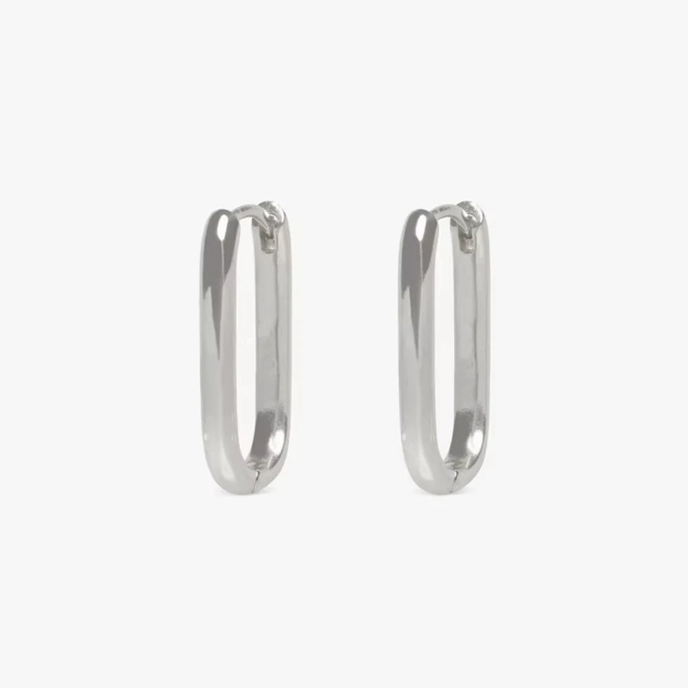 2/6 PCS Pendientes Huggies Minimalistas Mariasz de Acero Inoxidable con Recubrimiento PVD Color Oro, Aro Cuadrado para Mujeres y Hombres, Joyería Clásica