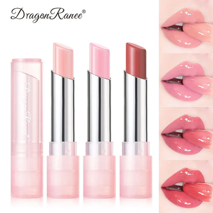 Bálsamo labial de cambio de color de gelatina con cambio de temperatura, hidratante, difícil de desvanecer, lindo lápiz labial color rosa, cuidado de los labios, 1 pieza