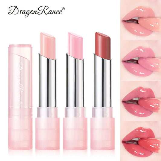 Bálsamo labial de cambio de color de gelatina con cambio de temperatura, hidratante, difícil de desvanecer, lindo lápiz labial color rosa, cuidado de los labios, 1 pieza
