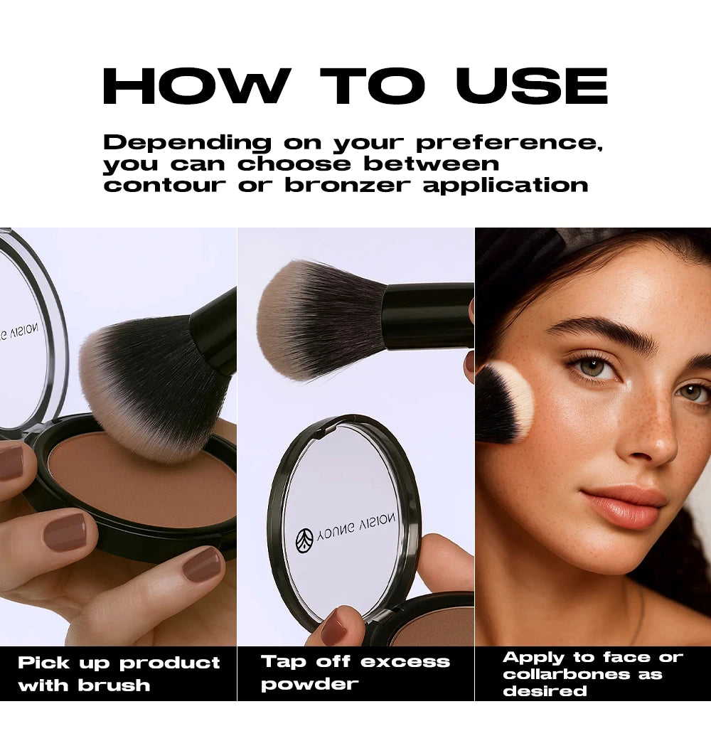 Polvo Bronceador Mate Sedoso para Fijar Maquillaje, Contorno Facial, Larga Duración, Corrector 3D, Paleta de Sombras para Contorno Profundo de Nariz