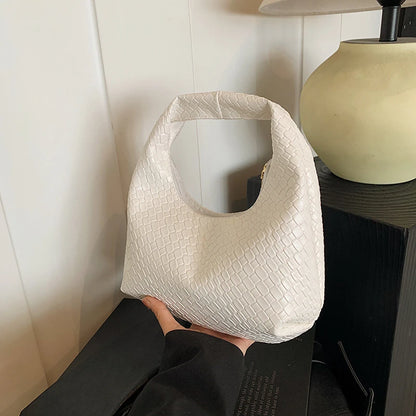 Bolso de Hombro Hobo Pequeño de Mujer de Moda Clásica, Tejido y Grabado, de Cuero PU Suave con Asa Superior, Bolsos Casuales para el Día a Día