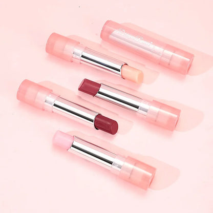 Bálsamo labial de cambio de color de gelatina con cambio de temperatura, hidratante, difícil de desvanecer, lindo lápiz labial color rosa, cuidado de los labios, 1 pieza
