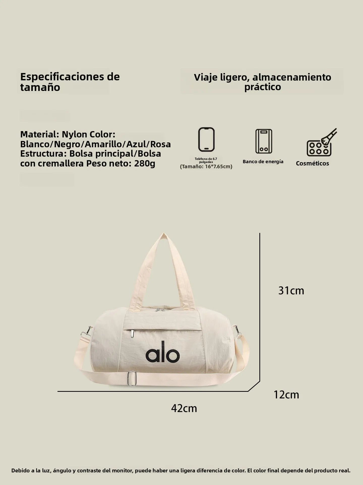 Ligera mochila, bolso de yoga de gran capacidad bolso trendy a l o yoga