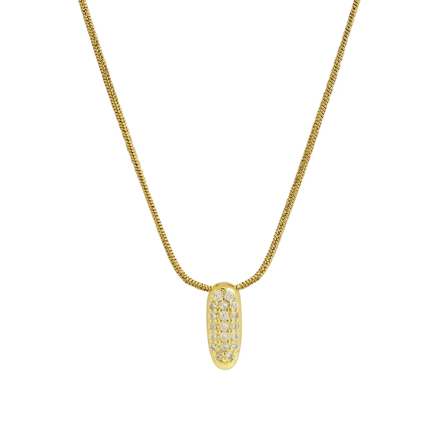 Collar con Inicial de Letra Bonita, Baño de Oro de 18K, Collar con Zirconias, Collar de Letras Infladas