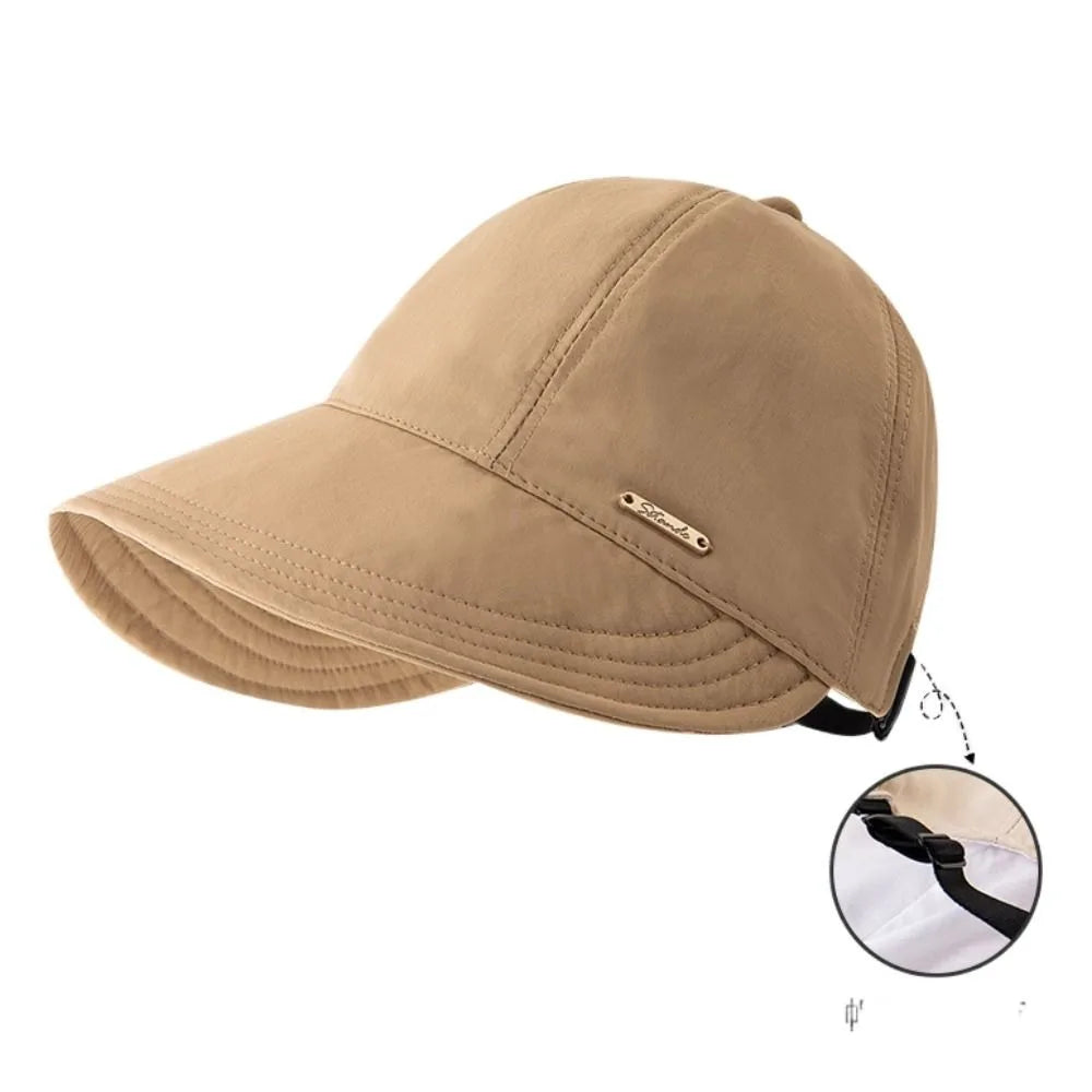 Sombrero de sol plegable de ala ancha Gorras ajustables con cordón para hombres y mujeres Sombreros de playa de verano Viseras de secado rápido Gorra de pescadora