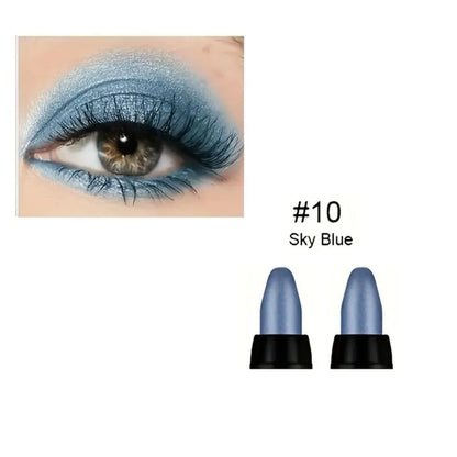 16 colores de delineadores metálicos en lápiz, con colores brillantes, maquillaje resistente al agua y de larga duración para los ojos