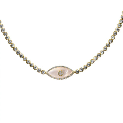Collar Ojo del Diablo de Acero Inoxidable para Mujer, Choker Vintage con Cristal de Ojo Maligno, Joyería Chapada en Oro