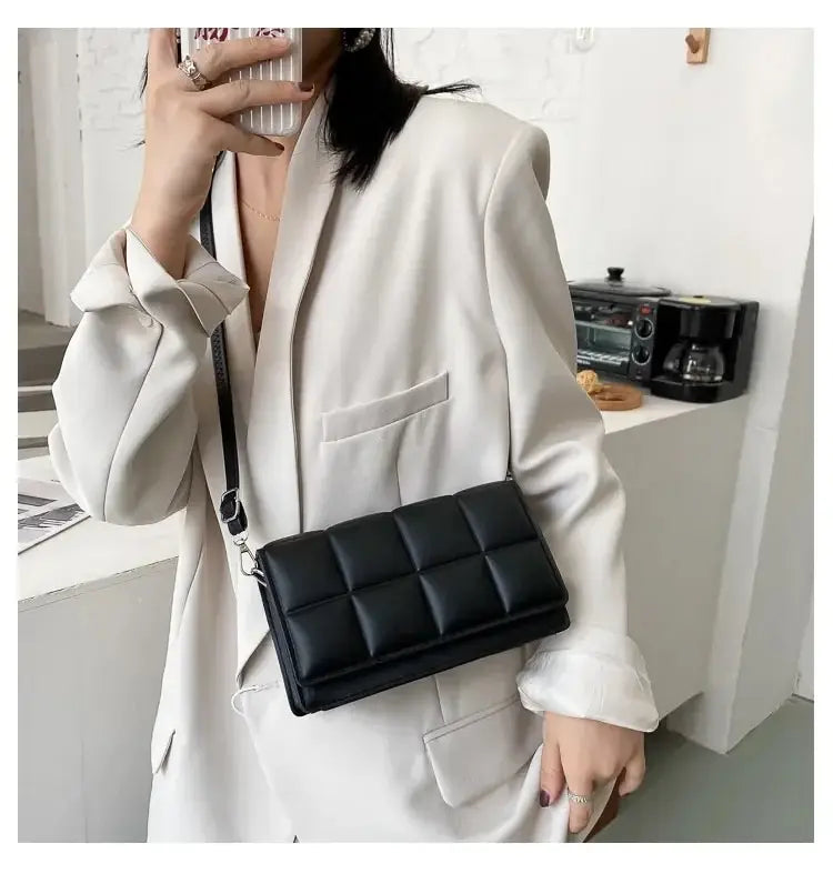 Bolso de Hombro para Mujer de Marca de Moda, Pequeño, de Cuero PU, Bandolera Femenina, Tendencia Clásica, Bolso de Mano para Mujer