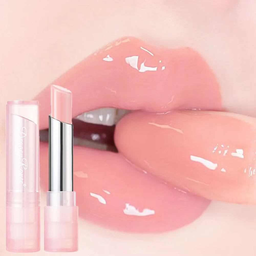 Bálsamo labial de cambio de color de gelatina con cambio de temperatura, hidratante, difícil de desvanecer, lindo lápiz labial color rosa, cuidado de los labios, 1 pieza
