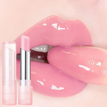 Bálsamo labial de cambio de color de gelatina con cambio de temperatura, hidratante, difícil de desvanecer, lindo lápiz labial color rosa, cuidado de los labios, 1 pieza