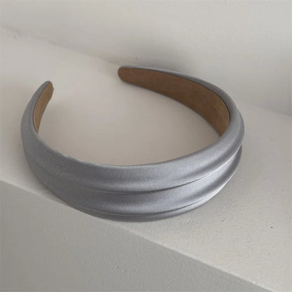Elegant Women High Cranium Headbands Wide Brimmed Satin Cloth Hairbands Fashion Female Daily Party Press Hair Accessories