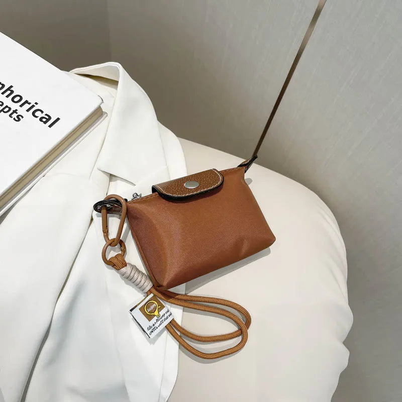 Bolso Monedero Mini de Moda Exquisito de Venta Caliente, Color Sólido Simple, Estilo Coreano, Bolsa de Maquillaje de Almacenamiento para Mujeres,