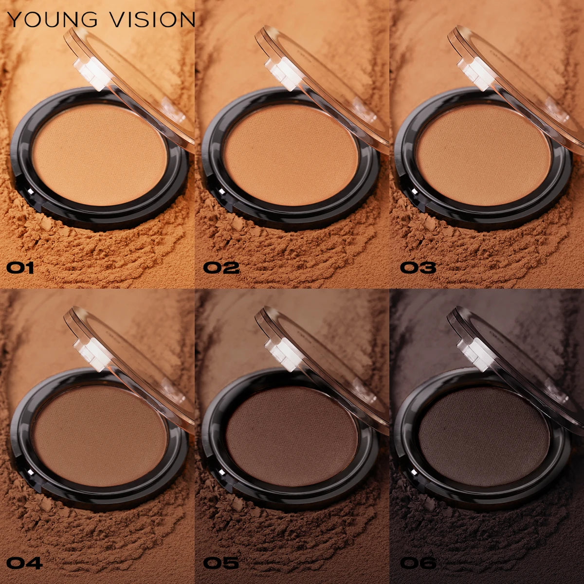 Polvo Bronceador Mate Sedoso para Fijar Maquillaje, Contorno Facial, Larga Duración, Corrector 3D, Paleta de Sombras para Contorno Profundo de Nariz